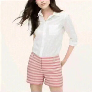 Ann Taylor LOFT The Riviera Shorts Coral and Beige Stripes Size 4